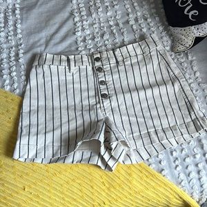 Rewash Button Fly Pin Stripe Shorts